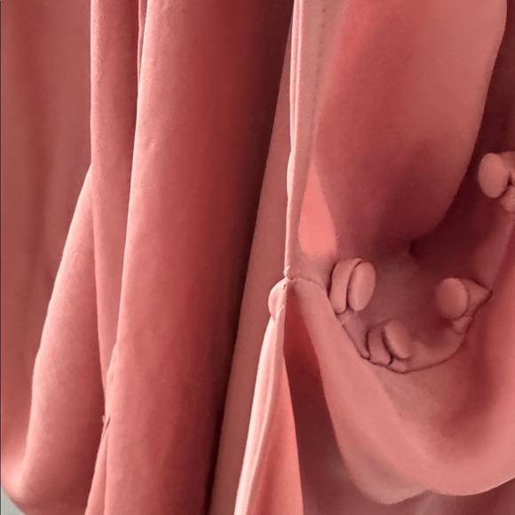 Zara V Neck Dress Pink with Button Accents Large - Picture 4 of 9